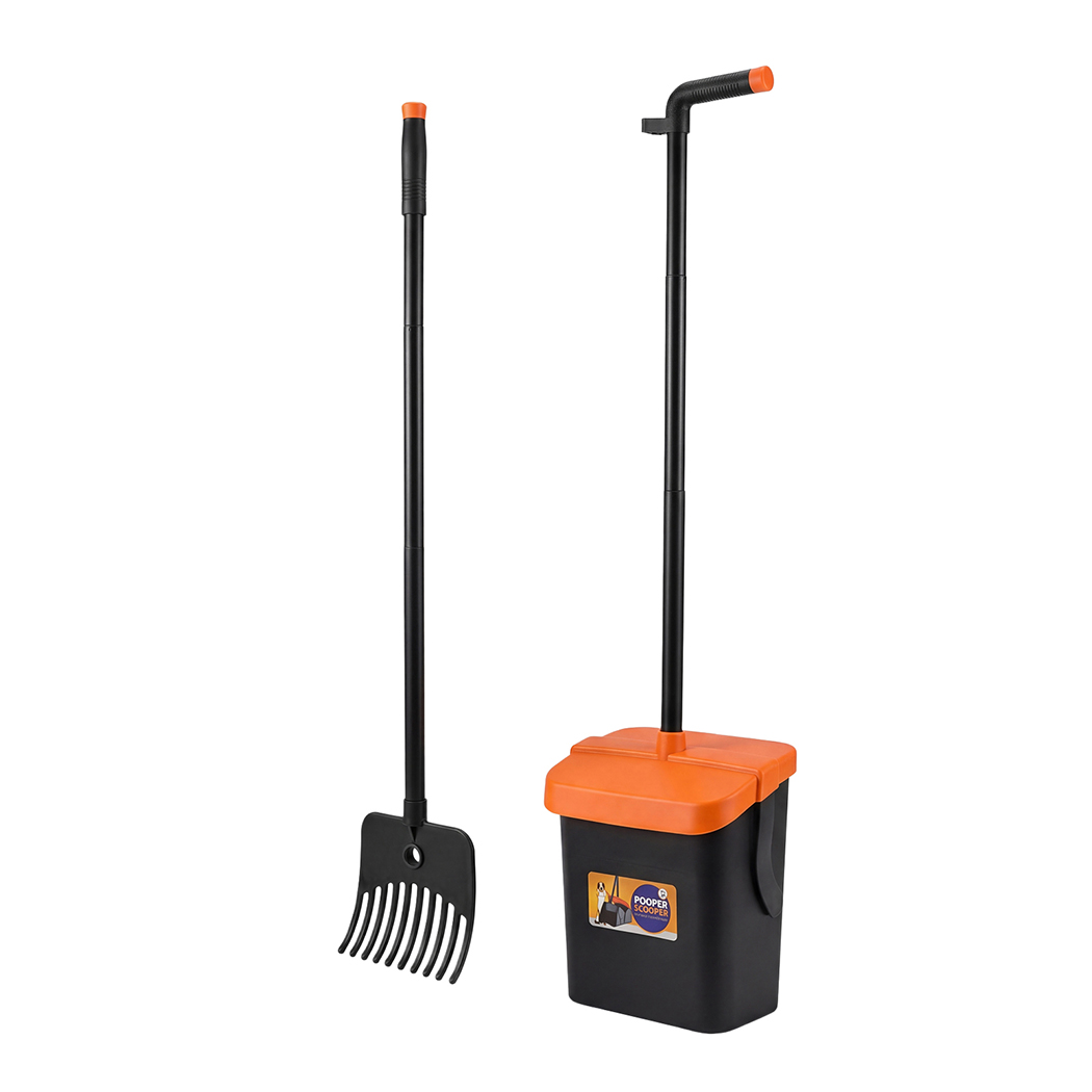 Pawz Pooper Scooper Rake Kit Long Handle Dog Poop Picker Easy Pickup Outdoor detail