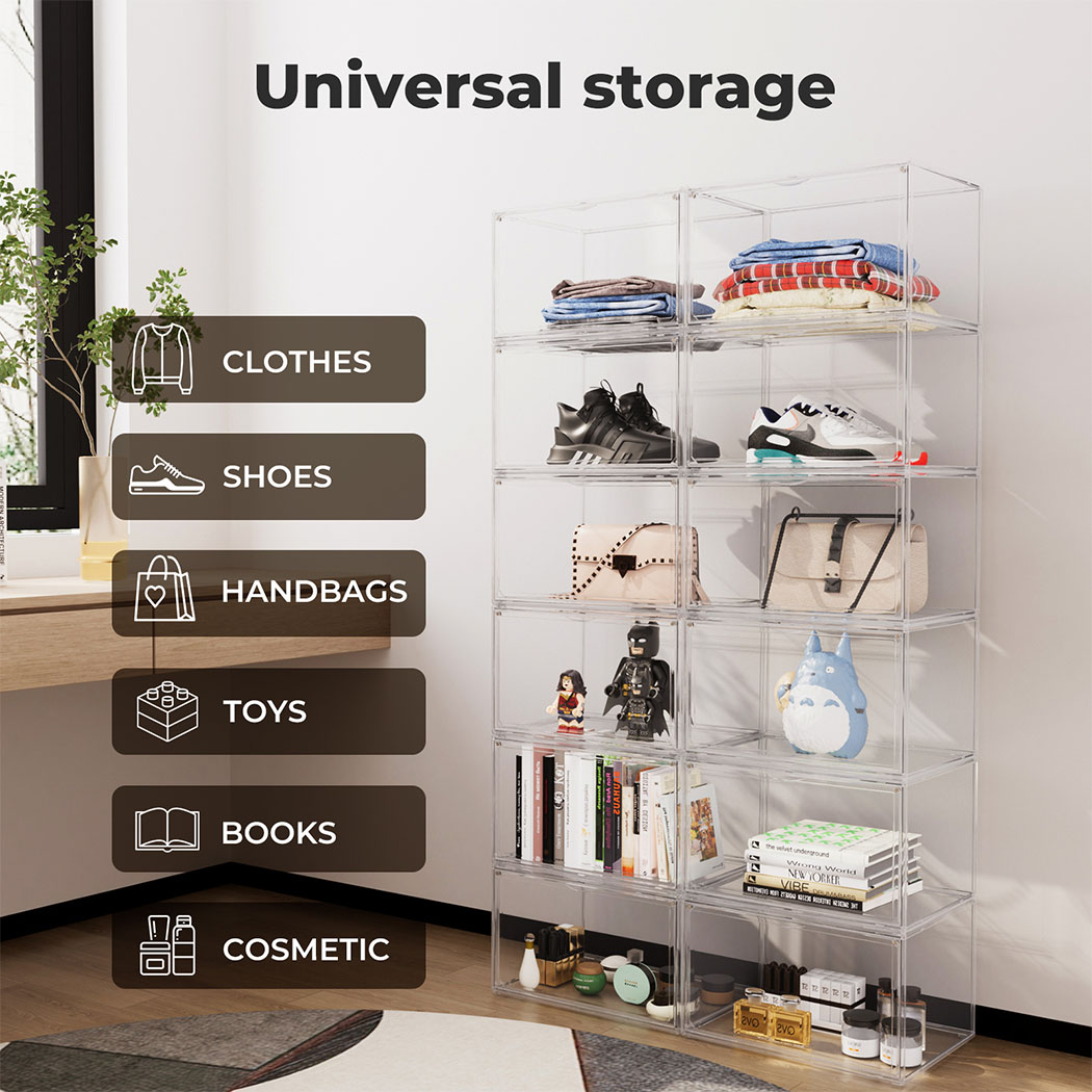 Shoe Storage Box Sneaker Display Case Collections Cabinet Stackable Magnetic - Picture 77 of 191