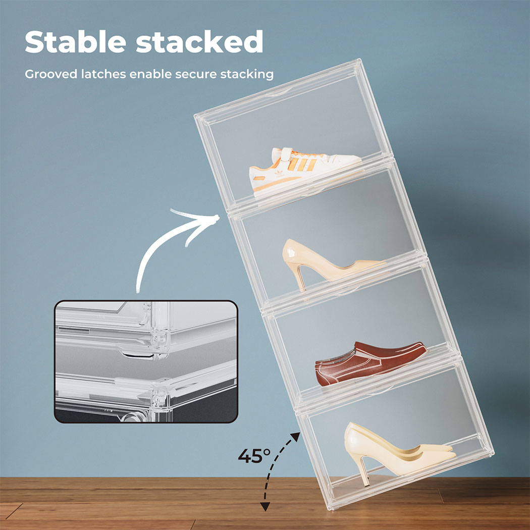 Shoe Storage Box Sneaker Display Case Collections Cabinet Stackable Magnetic - Picture 103 of 191