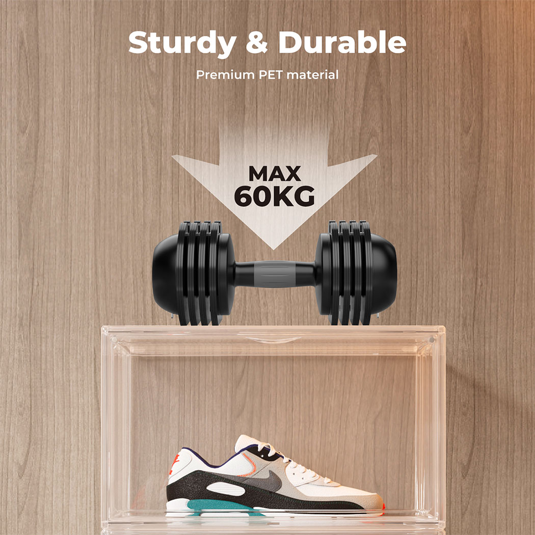 Shoe Storage Box Sneaker Display Case Collections Cabinet Stackable Magnetic - Picture 104 of 191