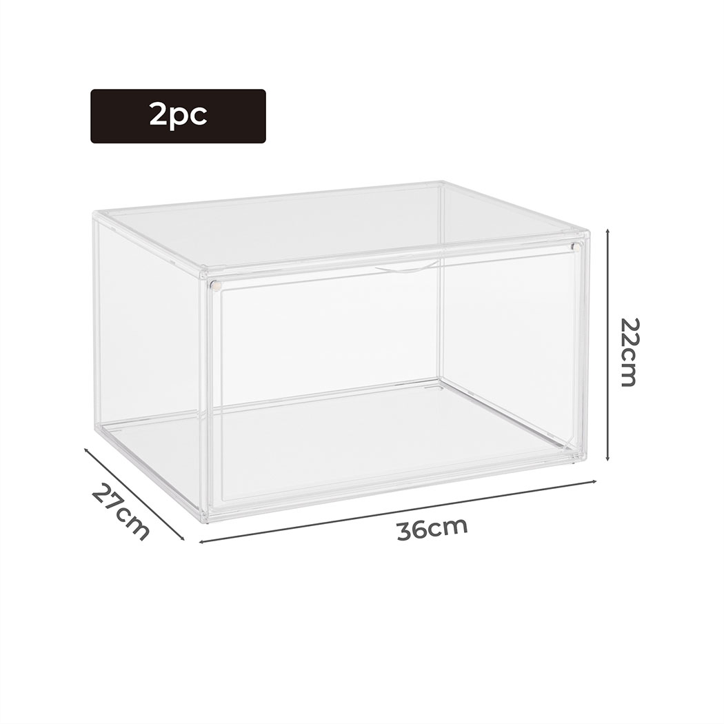 Shoe Storage Box Sneaker Display Case Collections Cabinet Stackable Magnetic - Picture 106 of 191