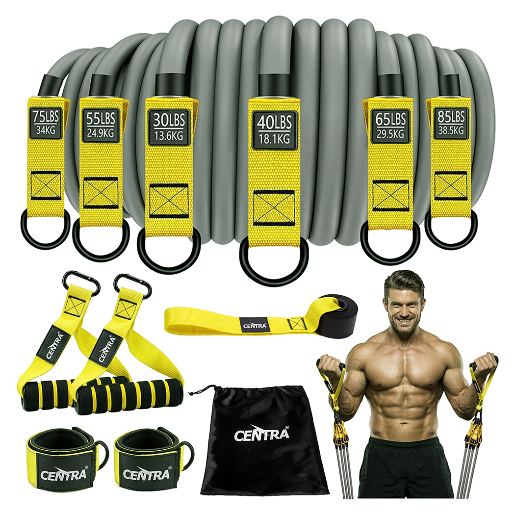 Centra 12 Pcs Resistance Bands Set Heavy Duty Workout Bands Strength Training