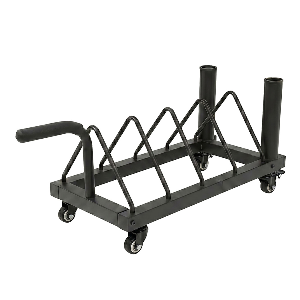 Centra Horizontal Bumper Plate Rack with Wheels Barbell Weight Storage Holder