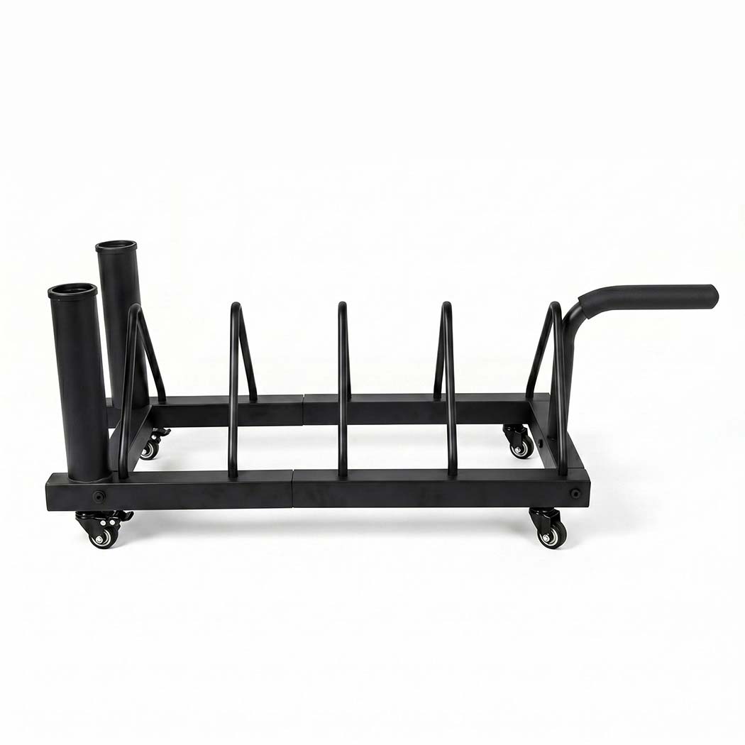 Centra Horizontal Bumper Plate Rack with Wheels Barbell Weight Storage Holder detail