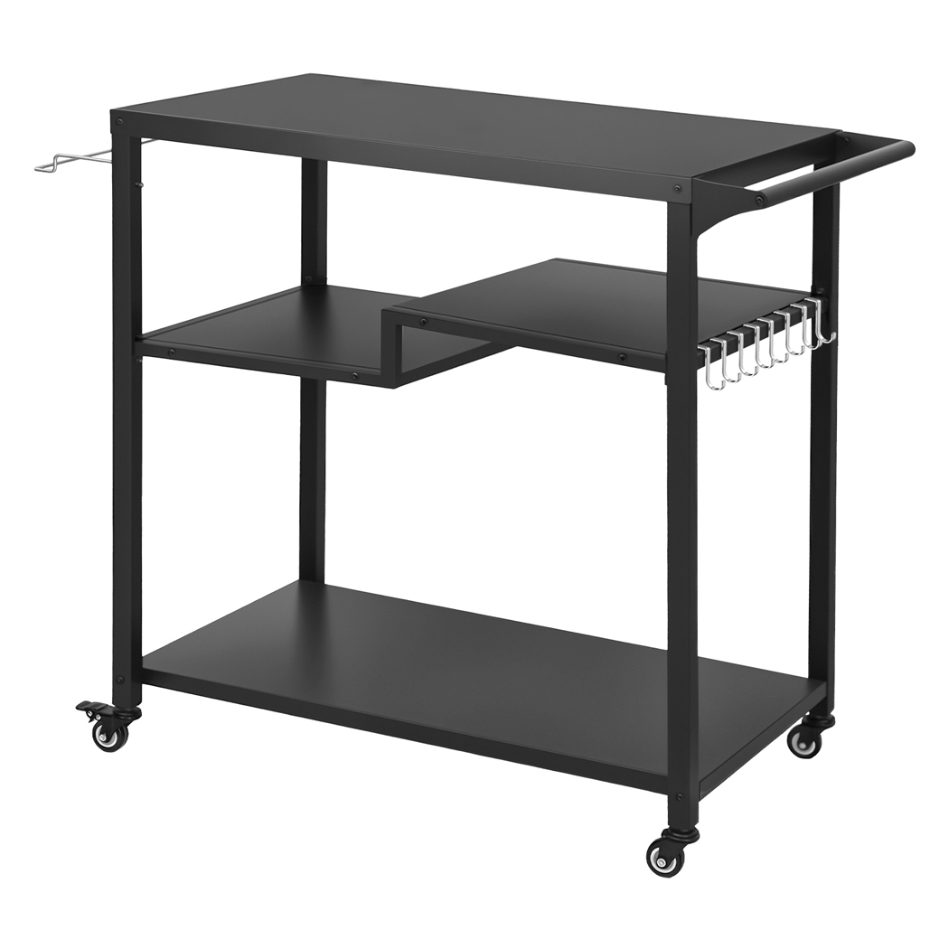 Levede Outdoor Kitchen Cart 3 Tier BBQ Grill Cart Mobile Patio Serving Trolley