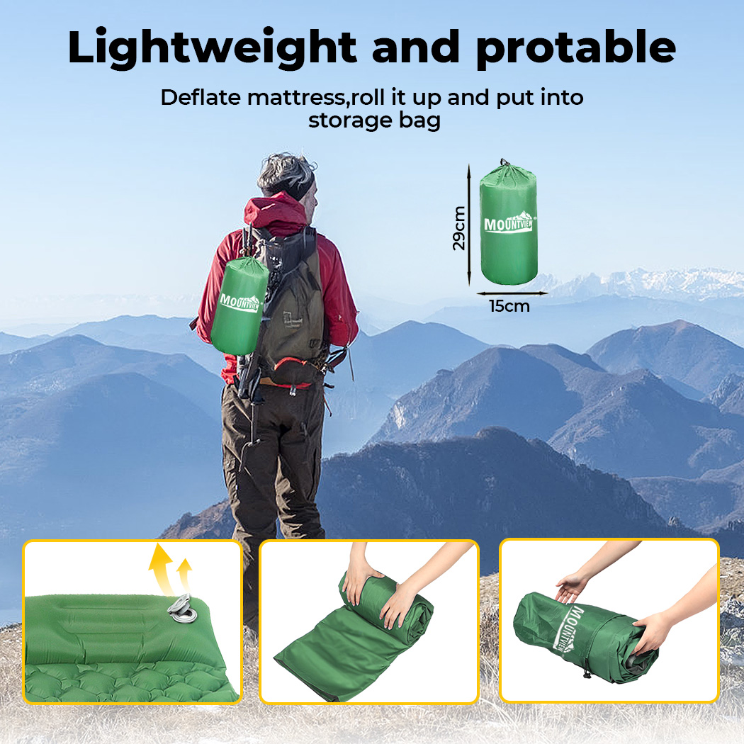 Mountview Self Inflating Mattress Camping Air Bed Sleeping Pad Double Pillow Bag - Picture 16 of 36