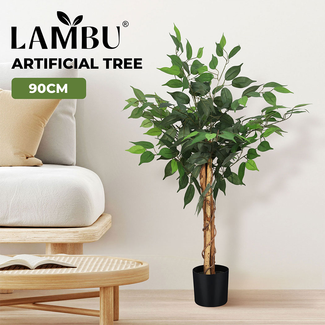 Lambu Artificial Plants Palm in Pot Fake Tree Lifelike Home Office Decor Indoor - Picture 37 of 48