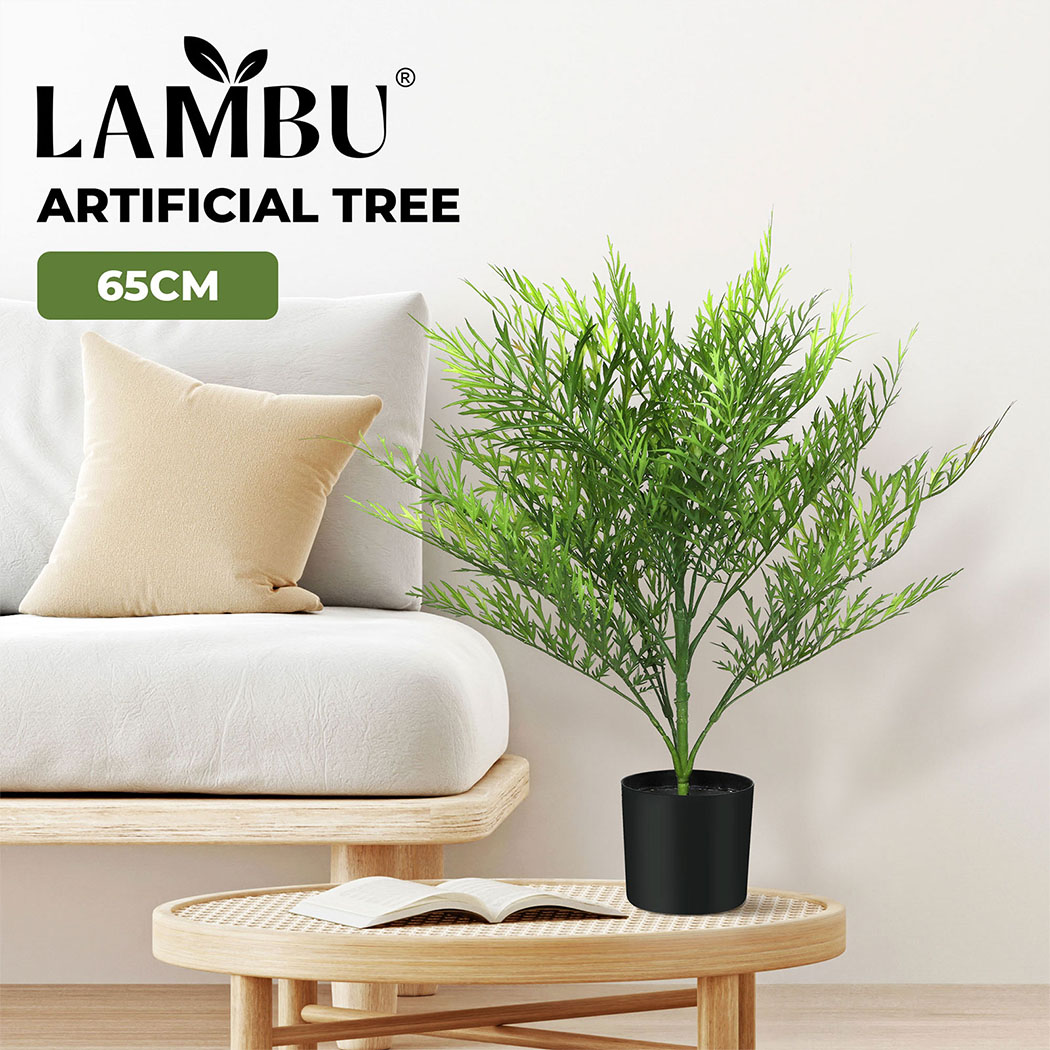 Lambu Artificial Plants Palm in Pot Fake Tree Lifelike Home Office Decor Indoor - Picture 25 of 48
