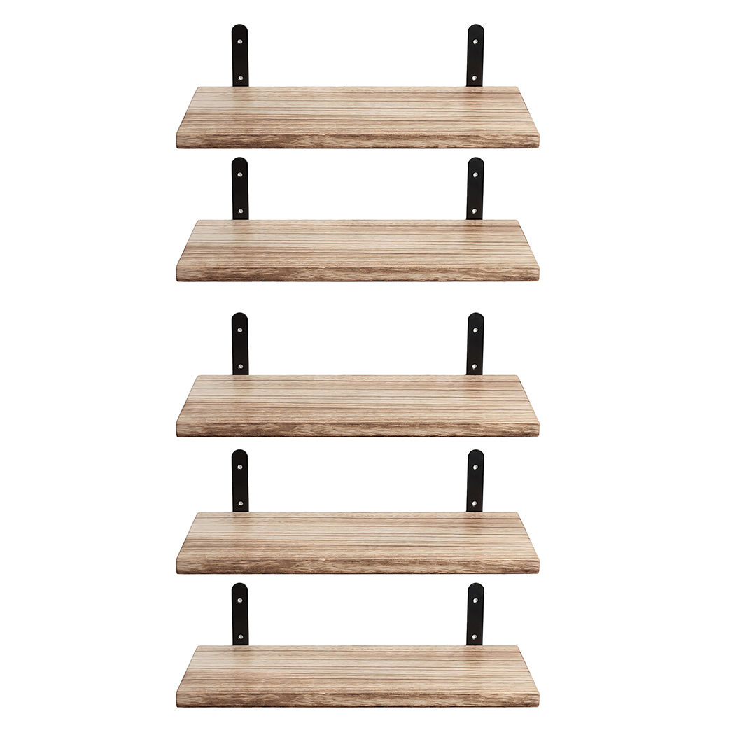 Levede Floating Wall Shelves 5Pcs Wood Wall Mounted Rustic Display Rack Bedroom detail