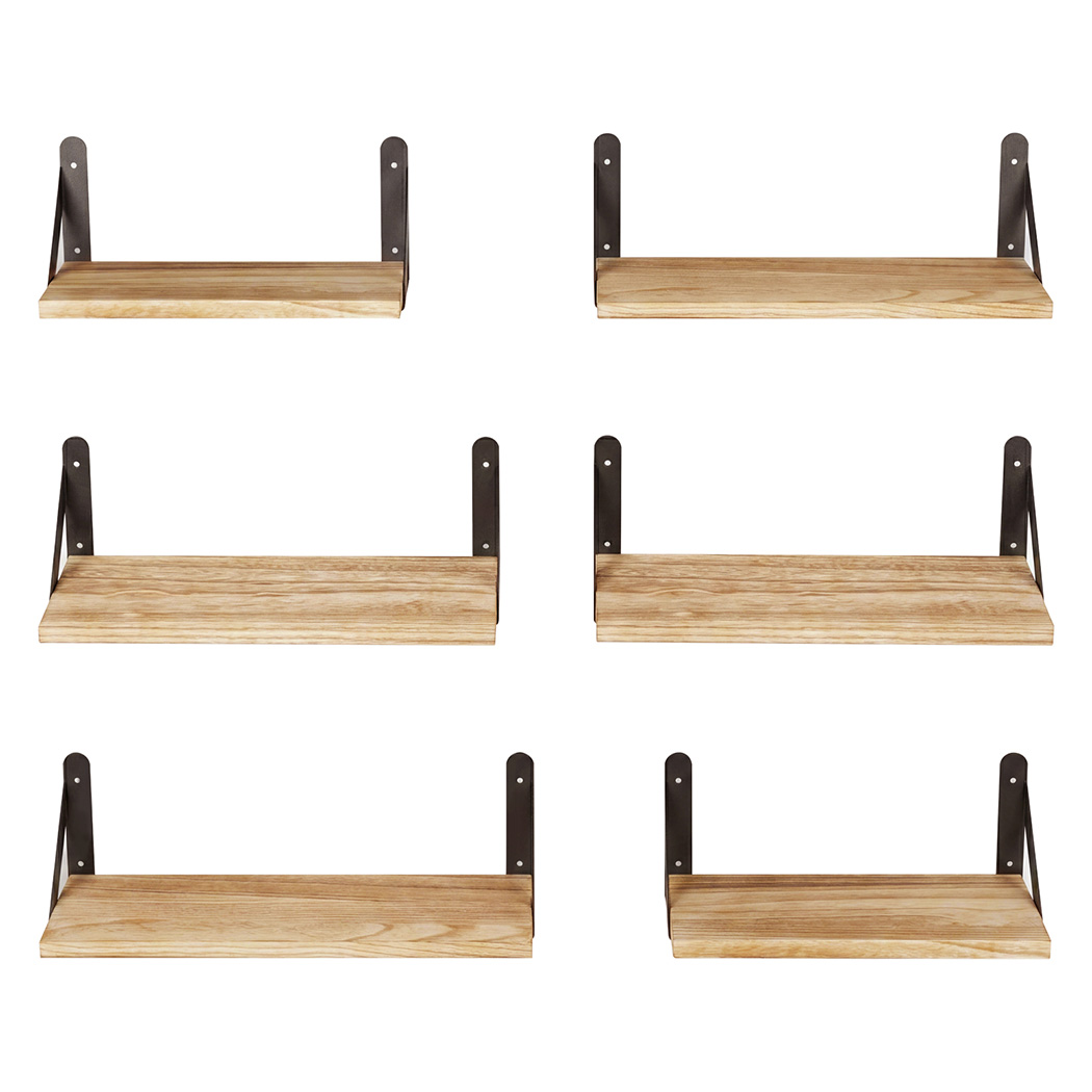 Levede Floating Wall Shelves 6 Pcs Wall Mounted Display Bookshelf Rack Kitchen detail