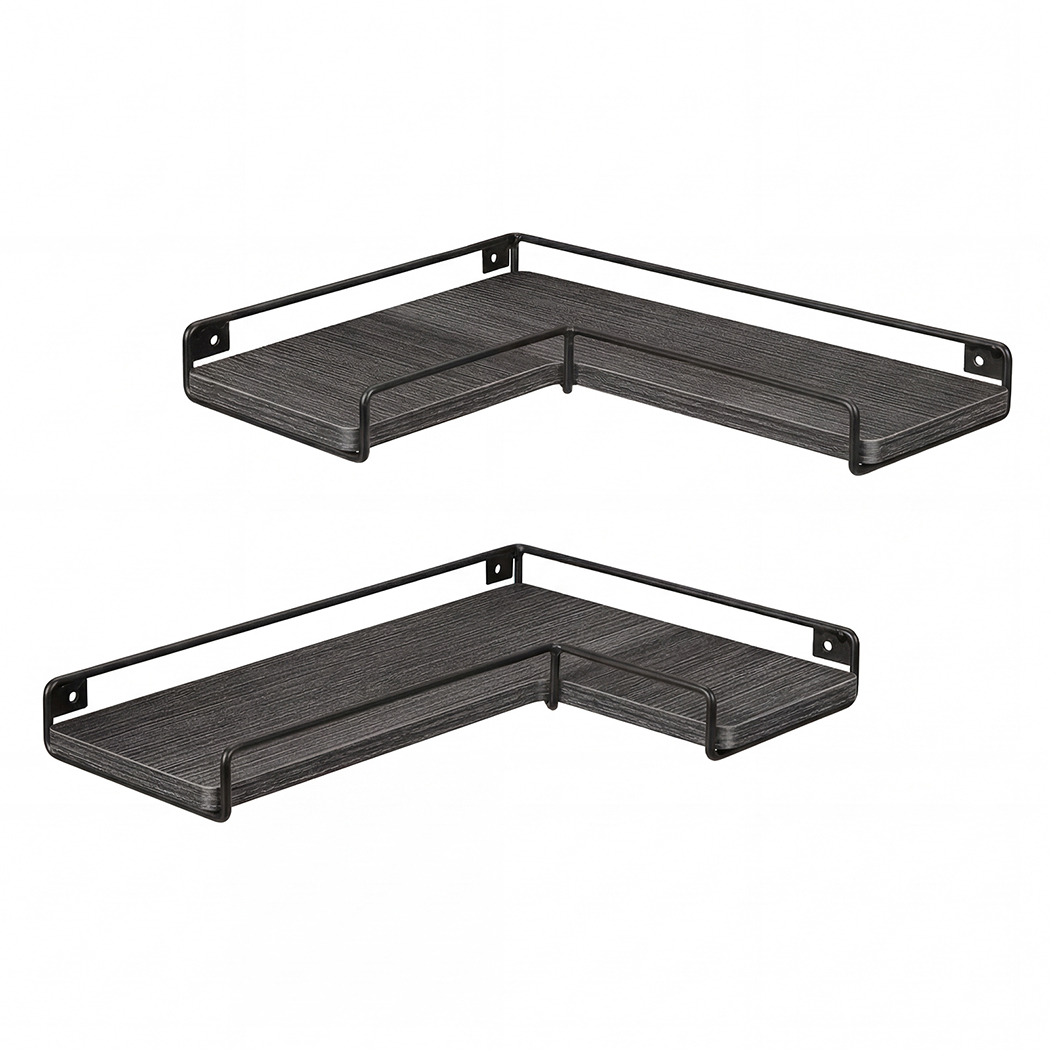 Levede Floating Shelves 2Pcs DIY Corner Wall Shelf Storage Display Rack Bedroom
