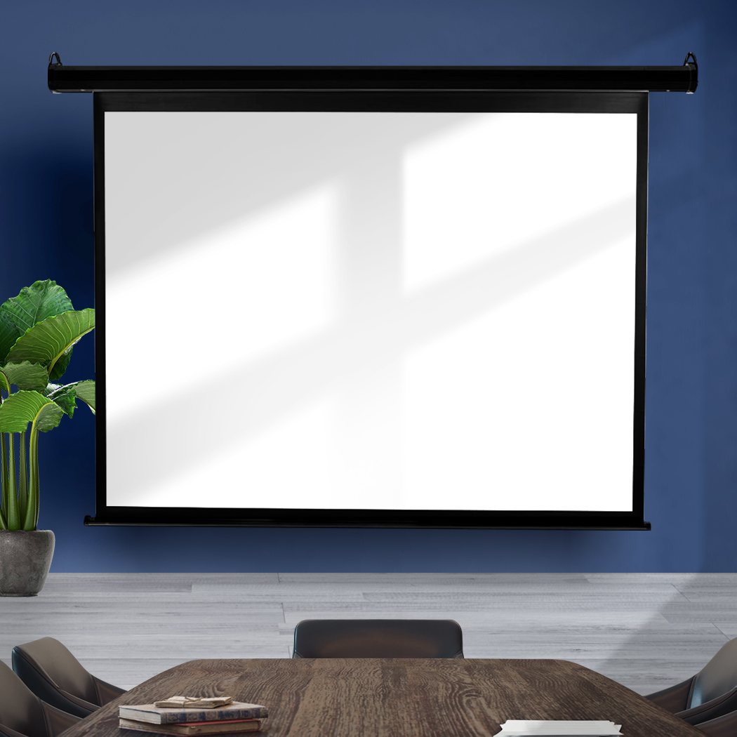100" Inch Projector Screen Electric Motorised Projection Retractable 3D Cinema