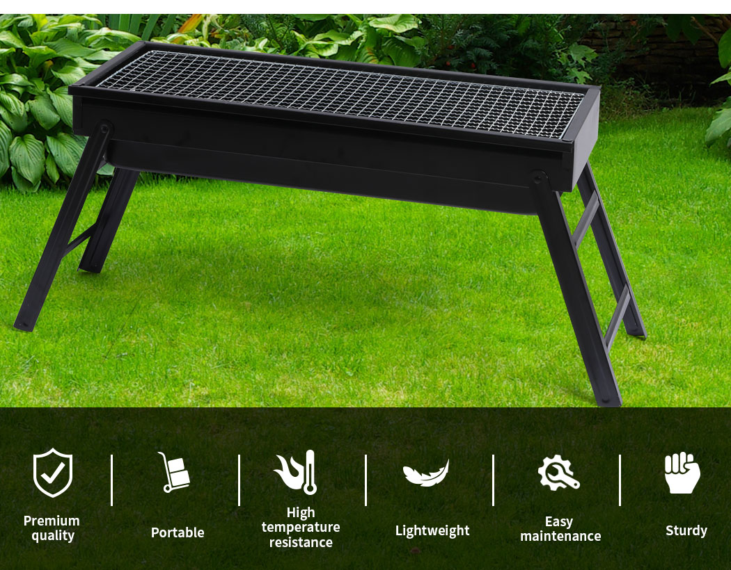 Charcoal BBQ Grill Portable Hibachi Barbecue Outdoor Foldable Camping Picnic - Picture 37 of 69