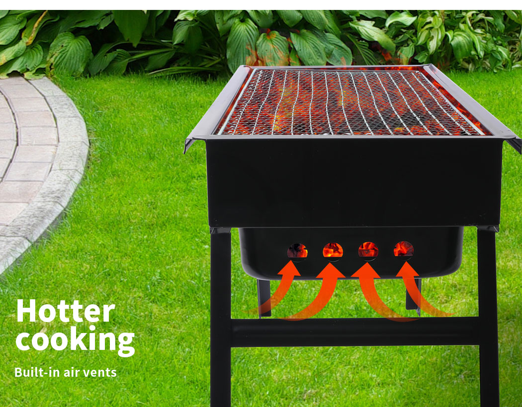Charcoal BBQ Grill Portable Hibachi Barbecue Outdoor Foldable Camping Picnic - Picture 42 of 69