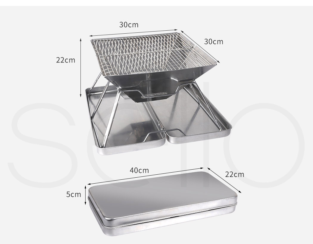 Charcoal BBQ Grill Portable Hibachi Barbecue Outdoor Foldable Camping Picnic - Picture 67 of 69