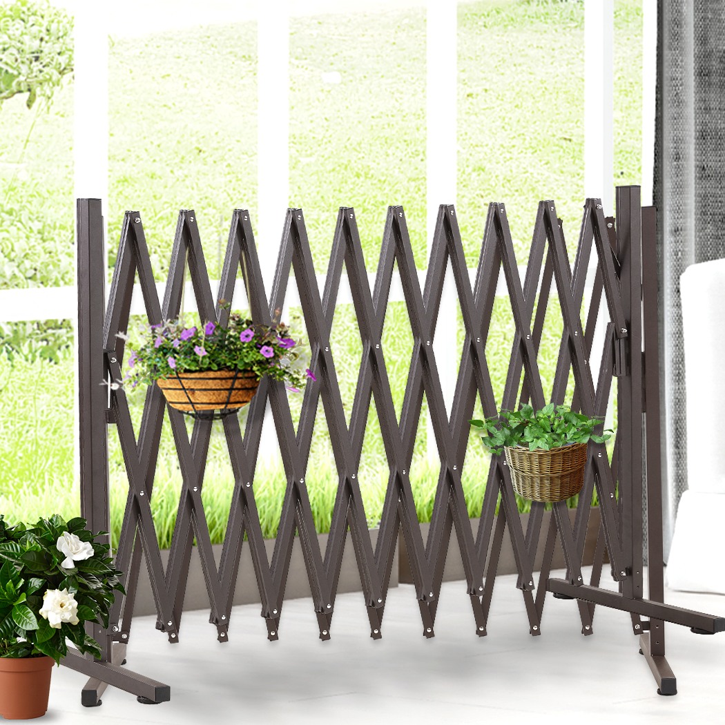 Garden Gate Safety Gate Metal Indoor Outdoor Expandable Fence Barrier Traffic
