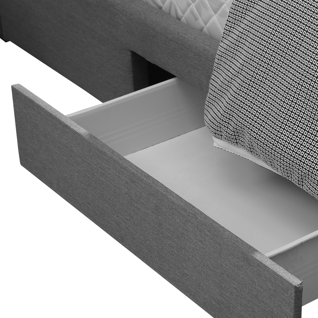 Levede Bed Frame Platform Size Headboard Queen Wood Foundation Full Twin Grey