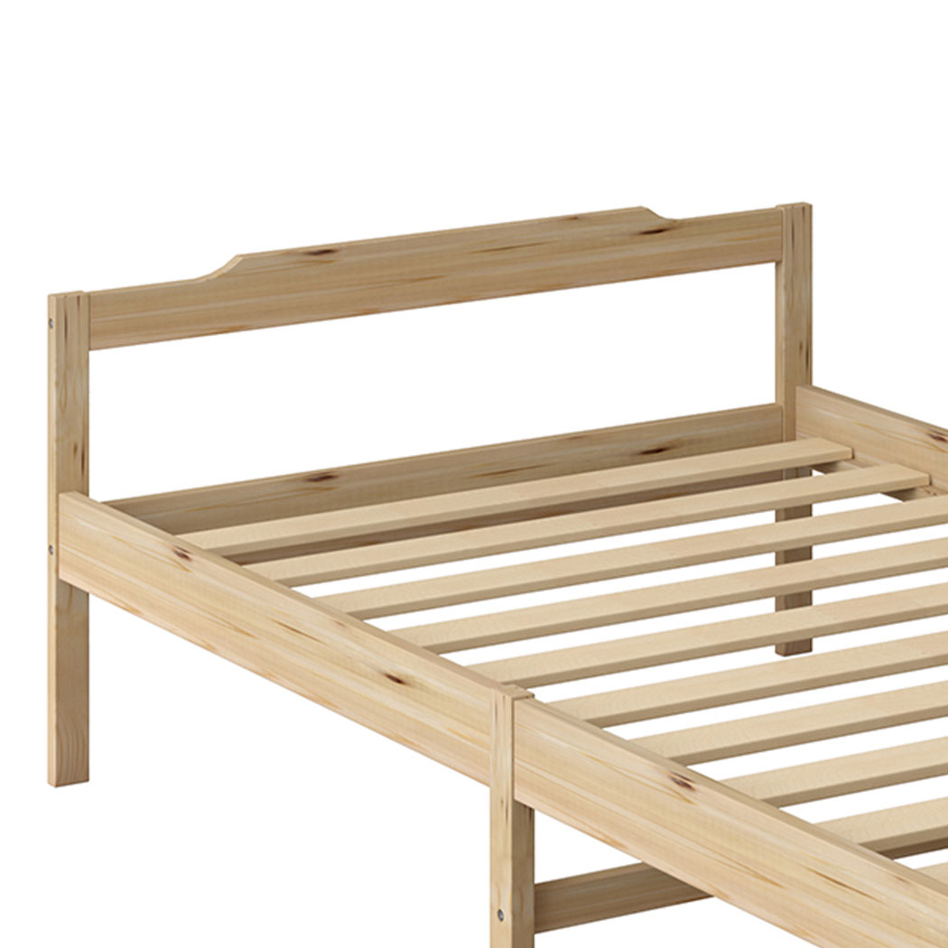 Levede Wooden Bed Frame Single Size Mattress Base Solid Timber Pine Wood Natural