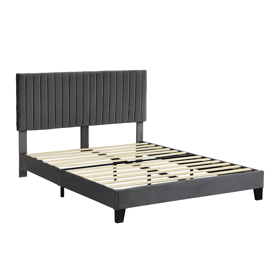 Levede Bed Frame Double Queen Velvet Mattress Base Platform Wood ...