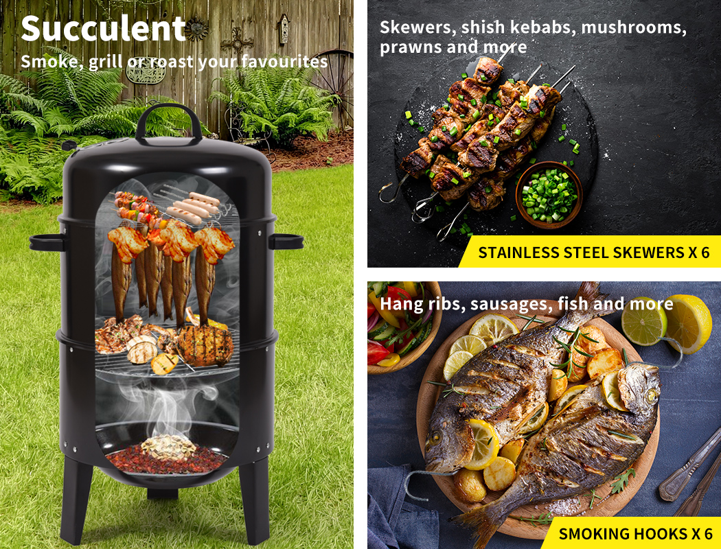 Charcoal BBQ Grill Portable Hibachi Barbecue Outdoor Foldable Camping Picnic - Picture 17 of 69