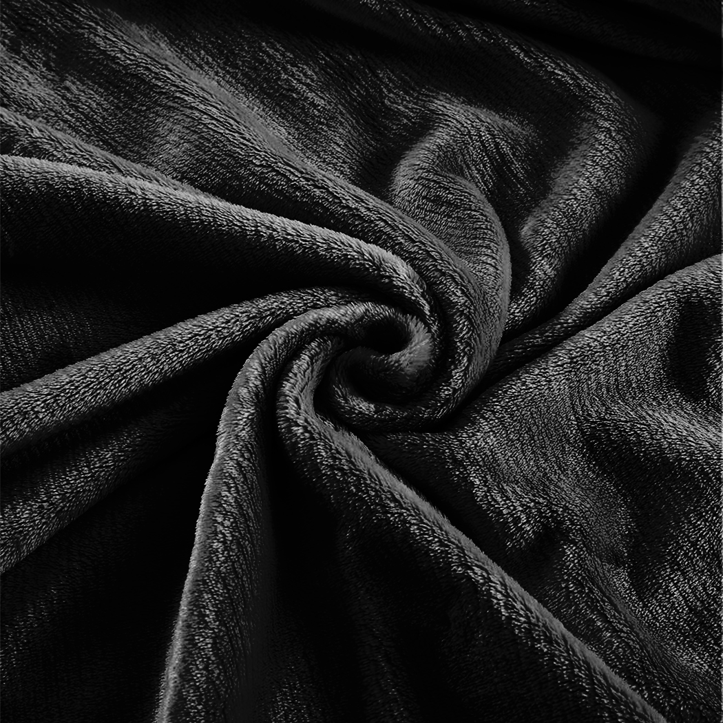 DreamZ 320GSM 220x160cm Ultra Soft Mink Blanket Warm Throw in Black Colour