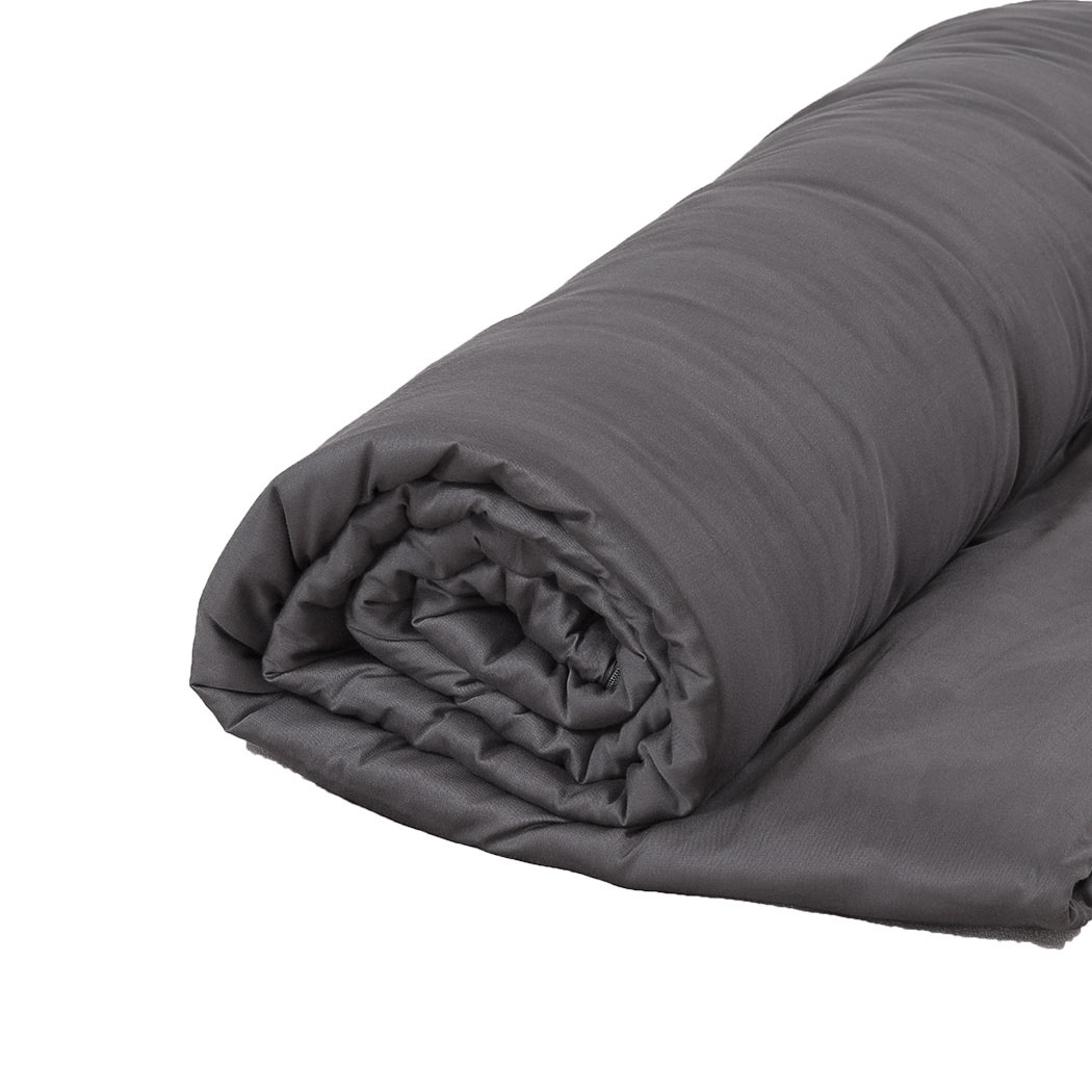 DreamZ 9KG Weighted Blanket Promote Deep Sleep Anti Anxiety Single Dark Grey