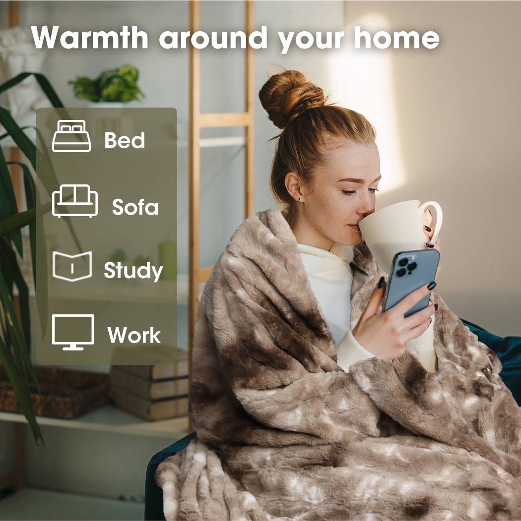 Dreamz Throw Blanket Luxury Tie-dyed Fleece Faux Fur Bed Sofa 500GSm Thick Soft - Picture 17 of 58