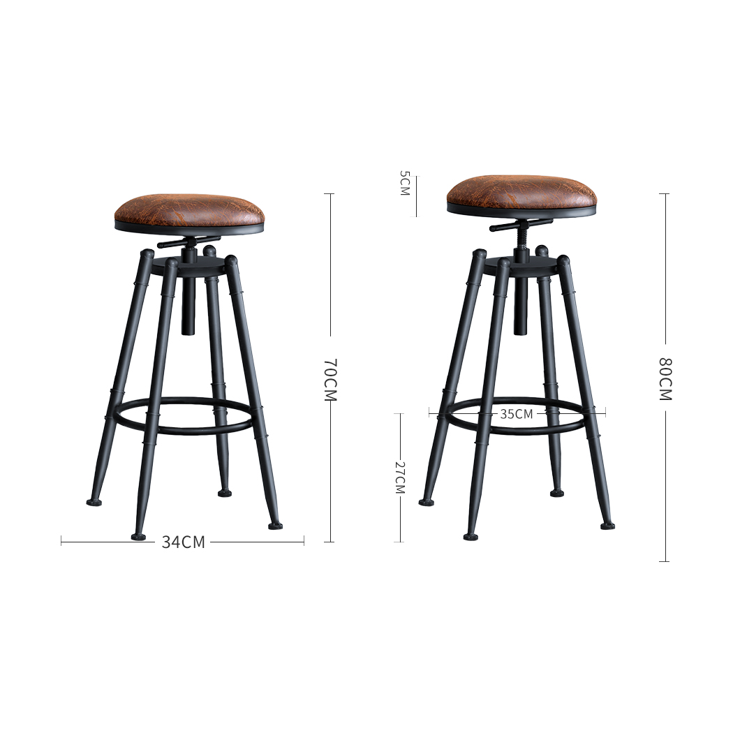Levede 1x/2x/4x Bar Stool Barstools Kitchen Wooden PU Industrial Swivel Chair - Picture 68 of 77