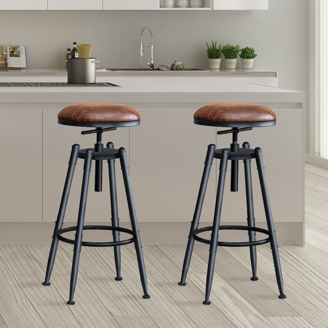 Levede 4x Bar Stools Industrial Kitchen Stool Barstool Swivel Dining Chairs