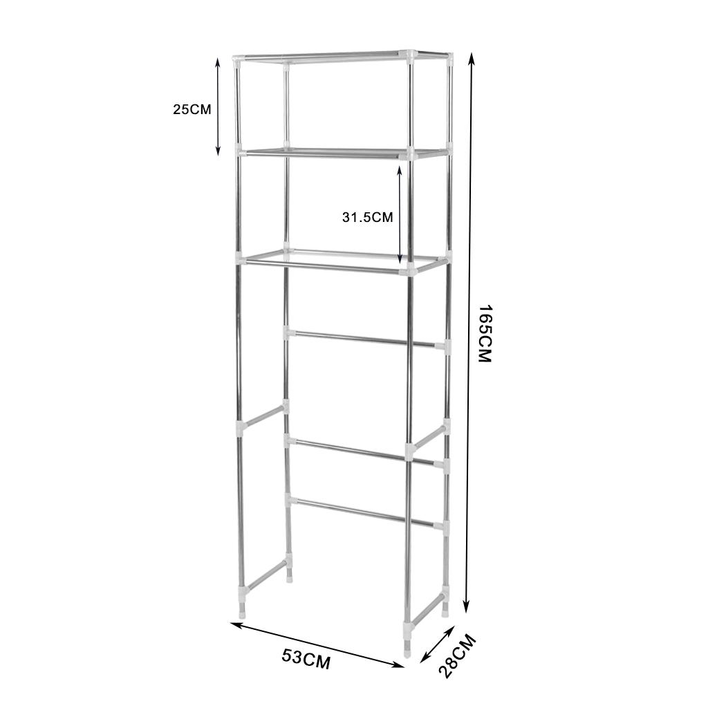 3 Tier Toilet Bathroom Laundry Washing Machine Storage Rack Shelf Unit Organizer