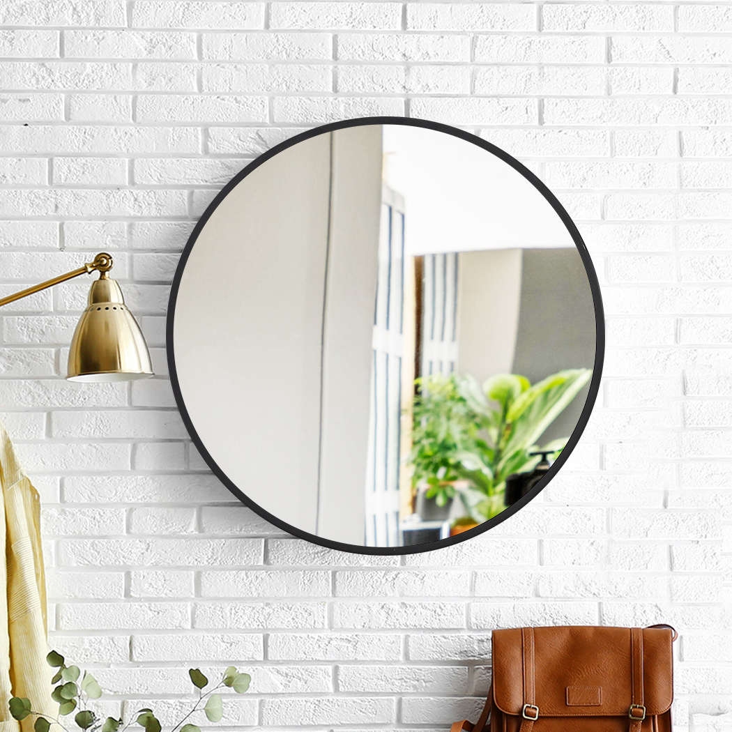 Wall Mirror Round Shaped Bathroom Makeup Mirrors Smooth Edge 70CM