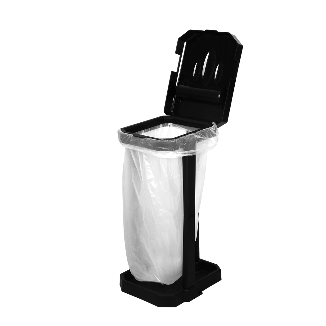 TopSellers-Collapsible Caravan Rubbish Bin Black - 60L Space Saving Garbage