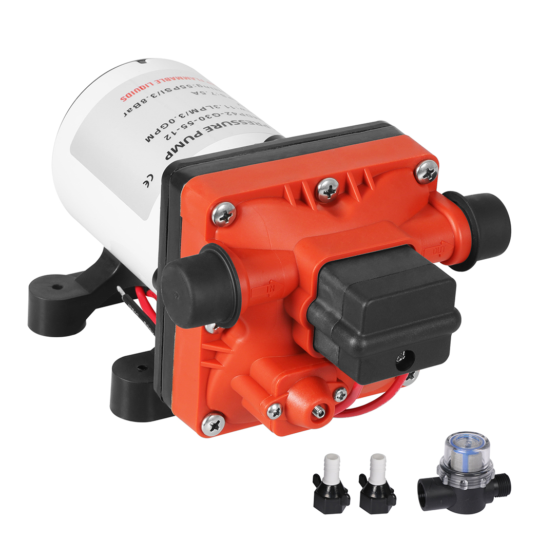 TopSellers-12V Water Pump Orange - Compact High Pressure for Quiet Use