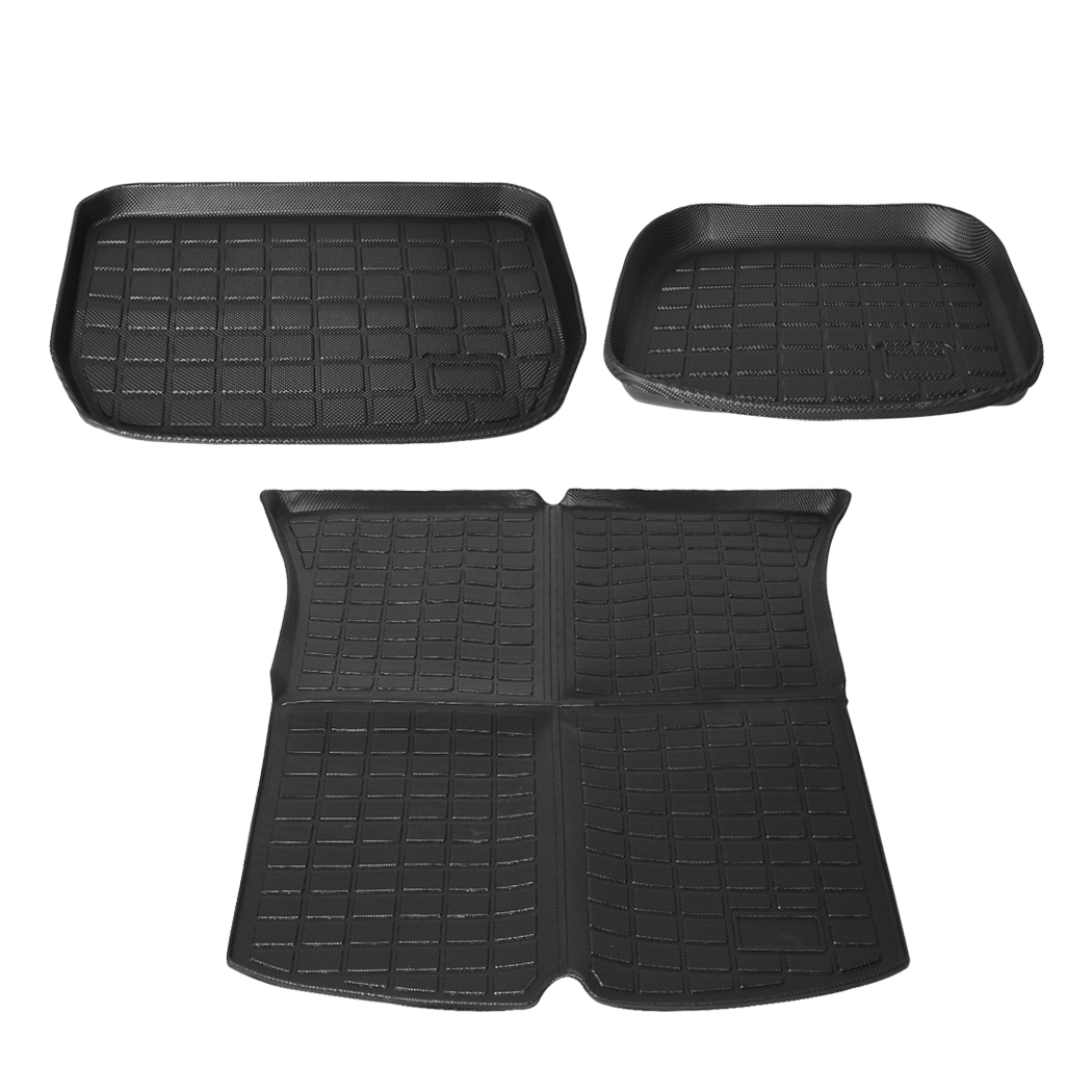 TopSellers-Tesla Model Y Floor Mats - Custom Fit  Waterproof & Easy Clean