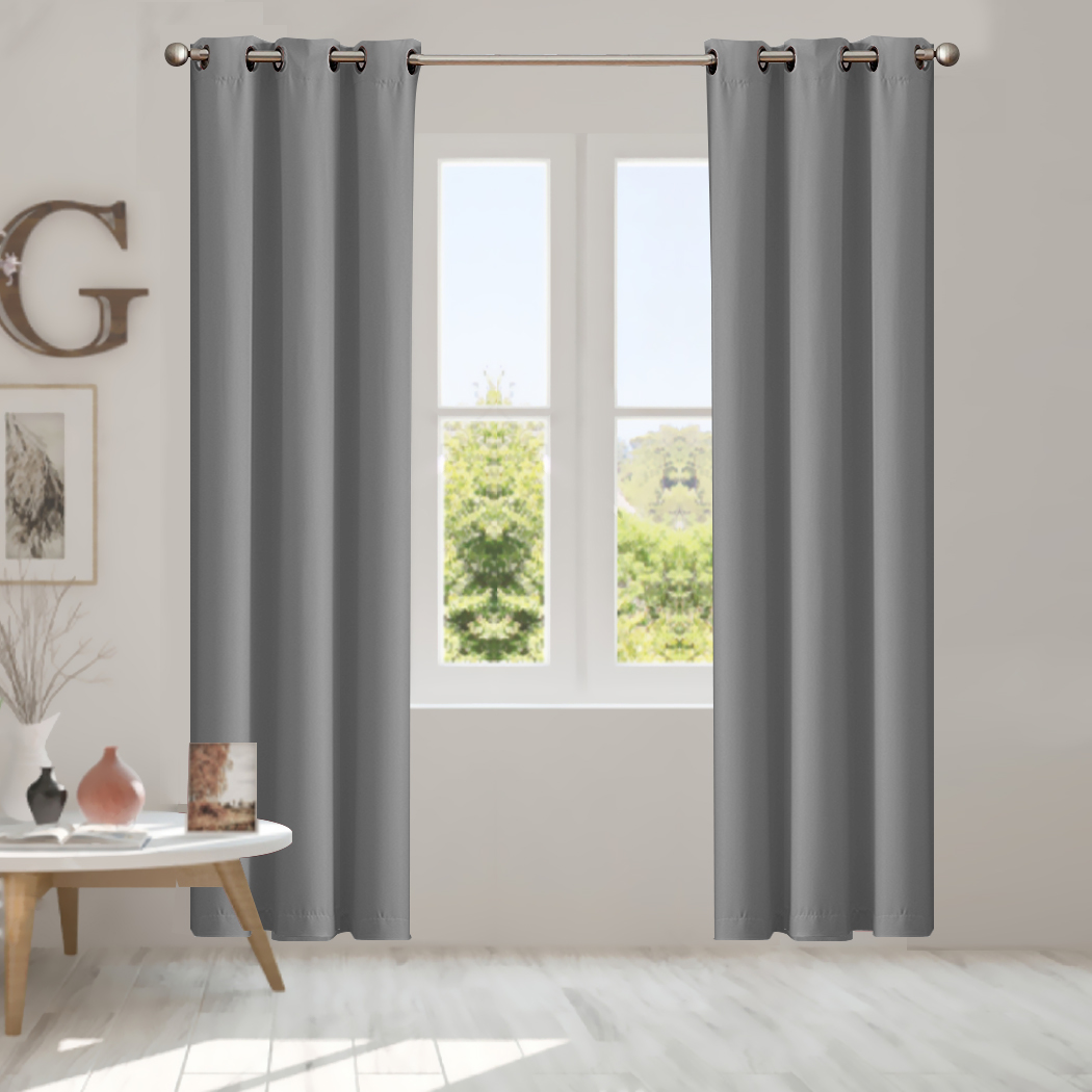 2X Blockout Curtains Blackout Window Curtain Draperies Pair Eyelet Bedroom Decor - Picture 251 of 466