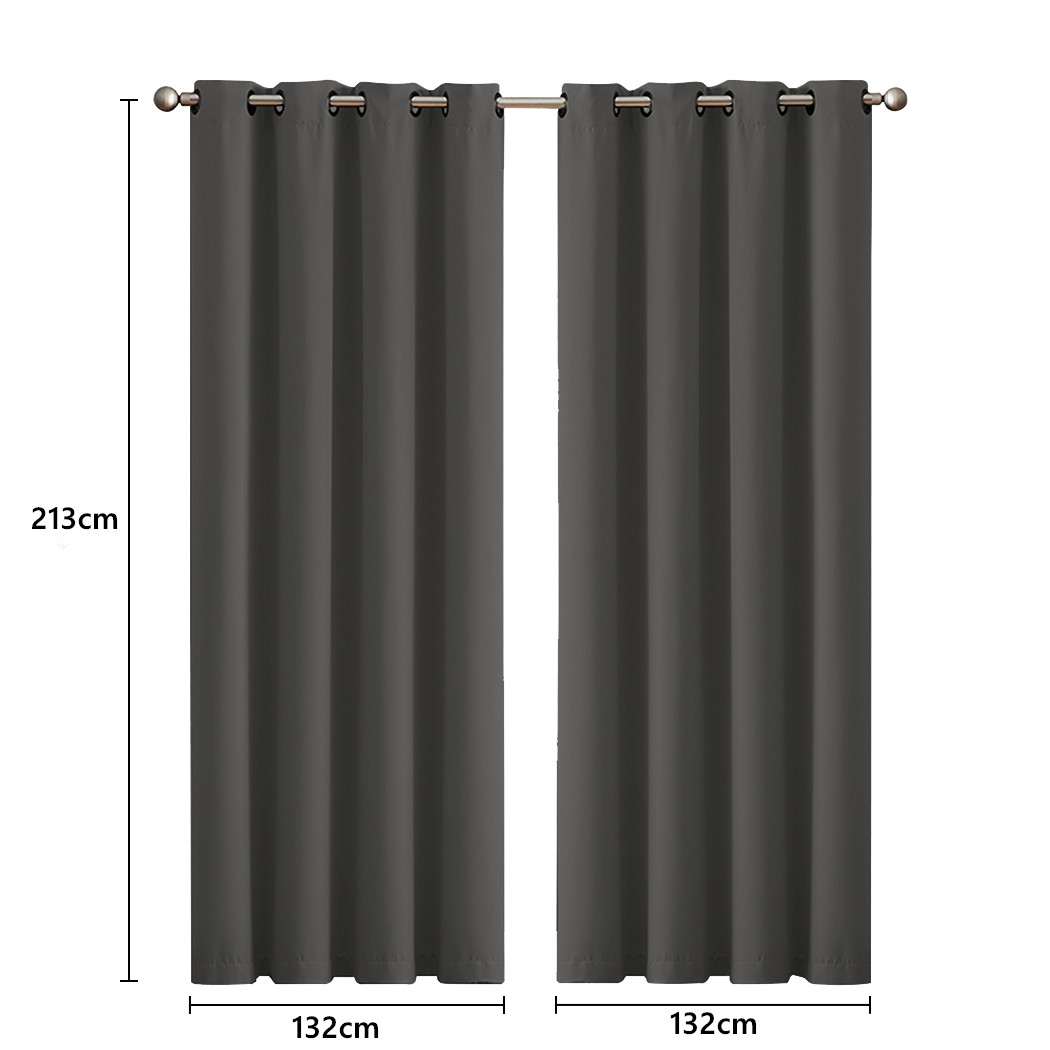 2X Blockout Curtains Blackout Window Curtain Draperies Pair Eyelet Bedroom Decor - Picture 205 of 466