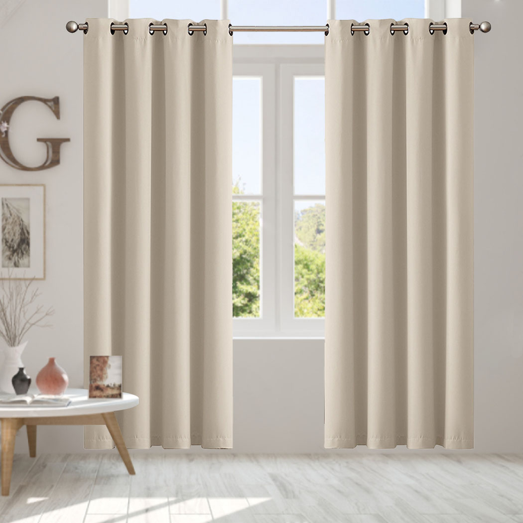 2X Blockout Curtains Blackout Window Curtain Draperies Pair Eyelet Bedroom Decor - Picture 84 of 466