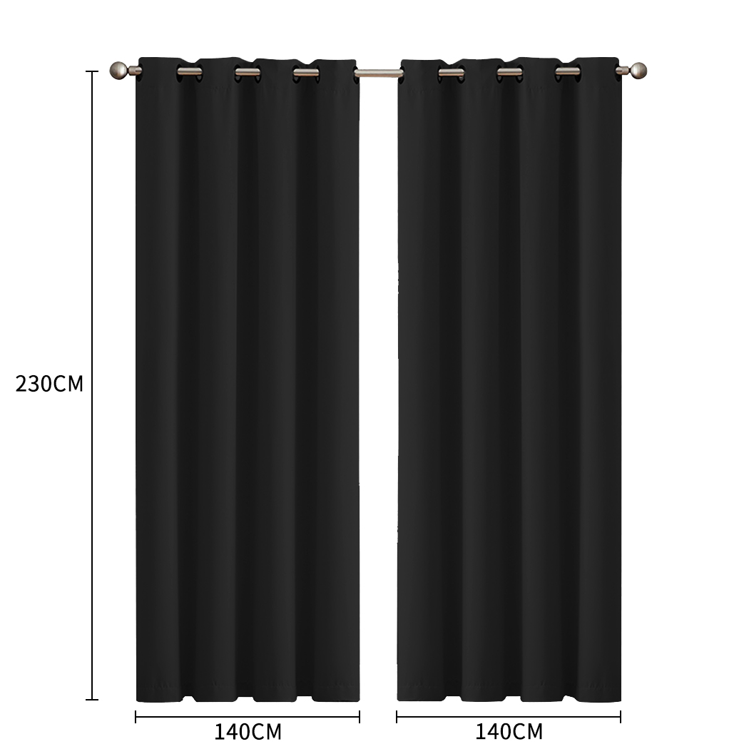 2X Blockout Curtains Blackout Window Curtain Draperies Pair Eyelet Bedroom Decor - Picture 157 of 466