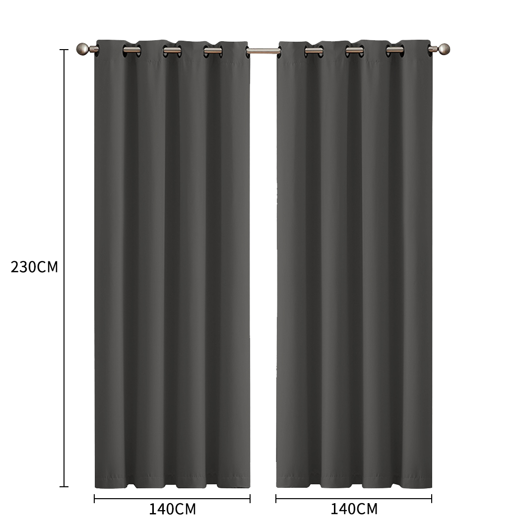 2X Blockout Curtains Blackout Window Curtain Draperies Pair Eyelet Bedroom Decor - Picture 216 of 466