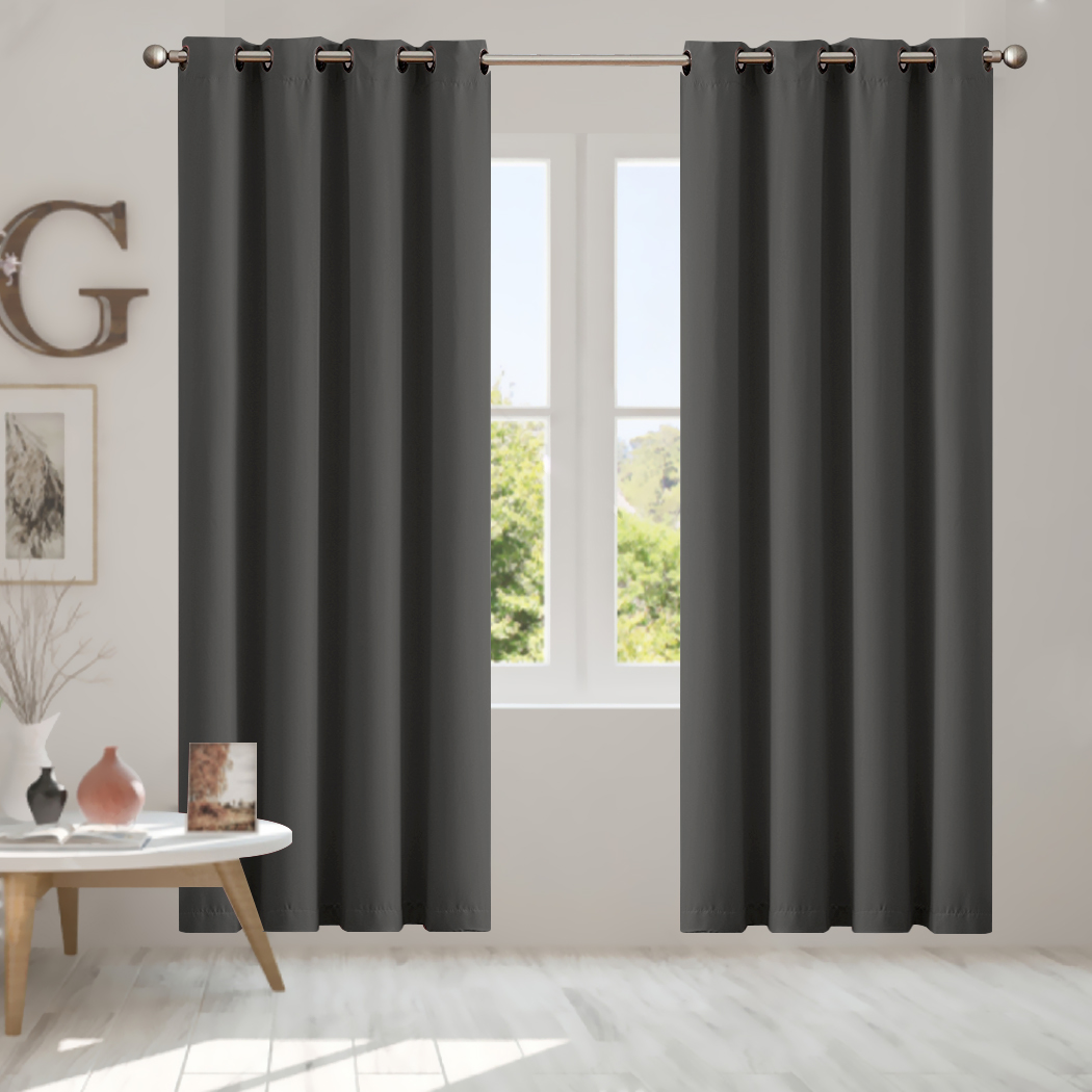 2X Blockout Curtains Blackout Window Curtain Draperies Pair Eyelet Bedroom Decor - Picture 215 of 466