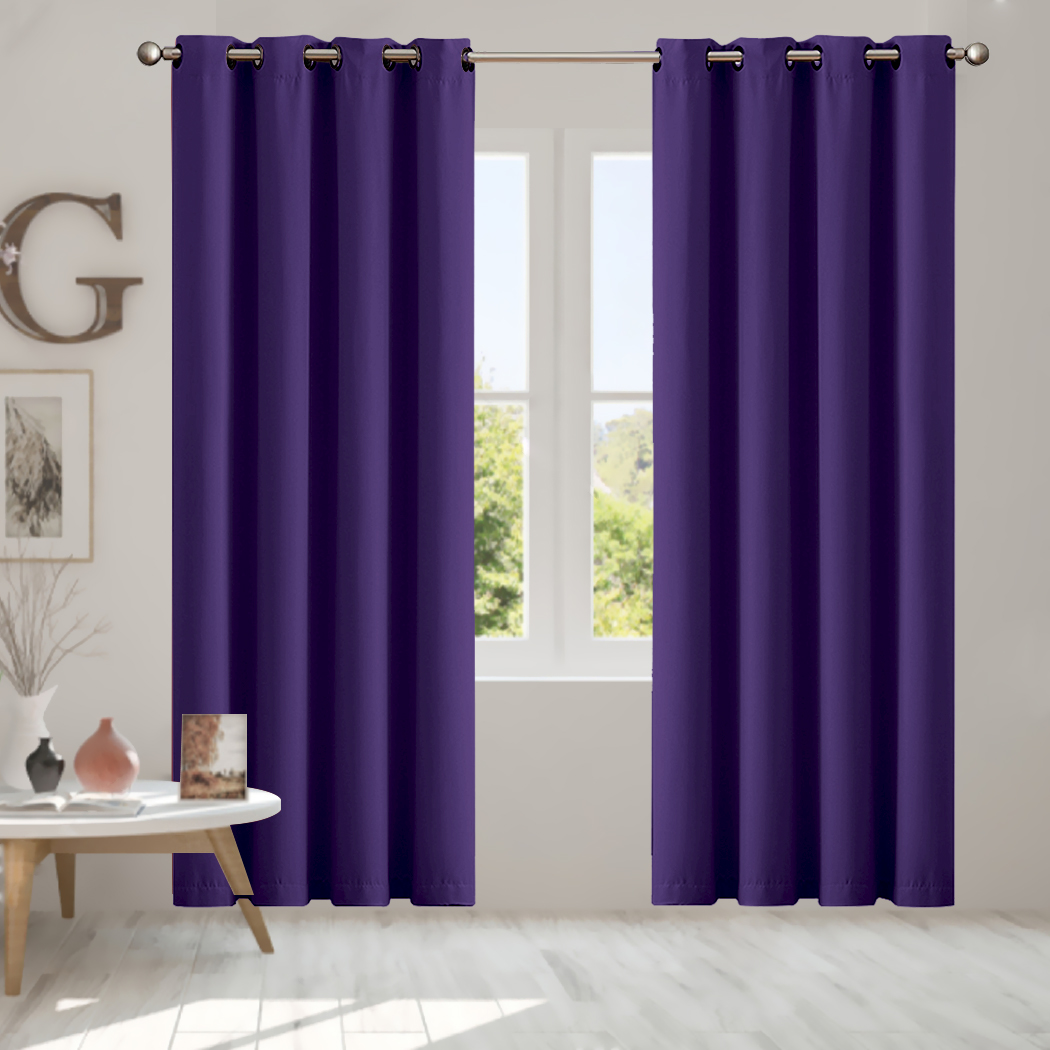 2X Blockout Curtains Blackout Window Curtain Draperies Pair Eyelet Bedroom Decor - Picture 239 of 466