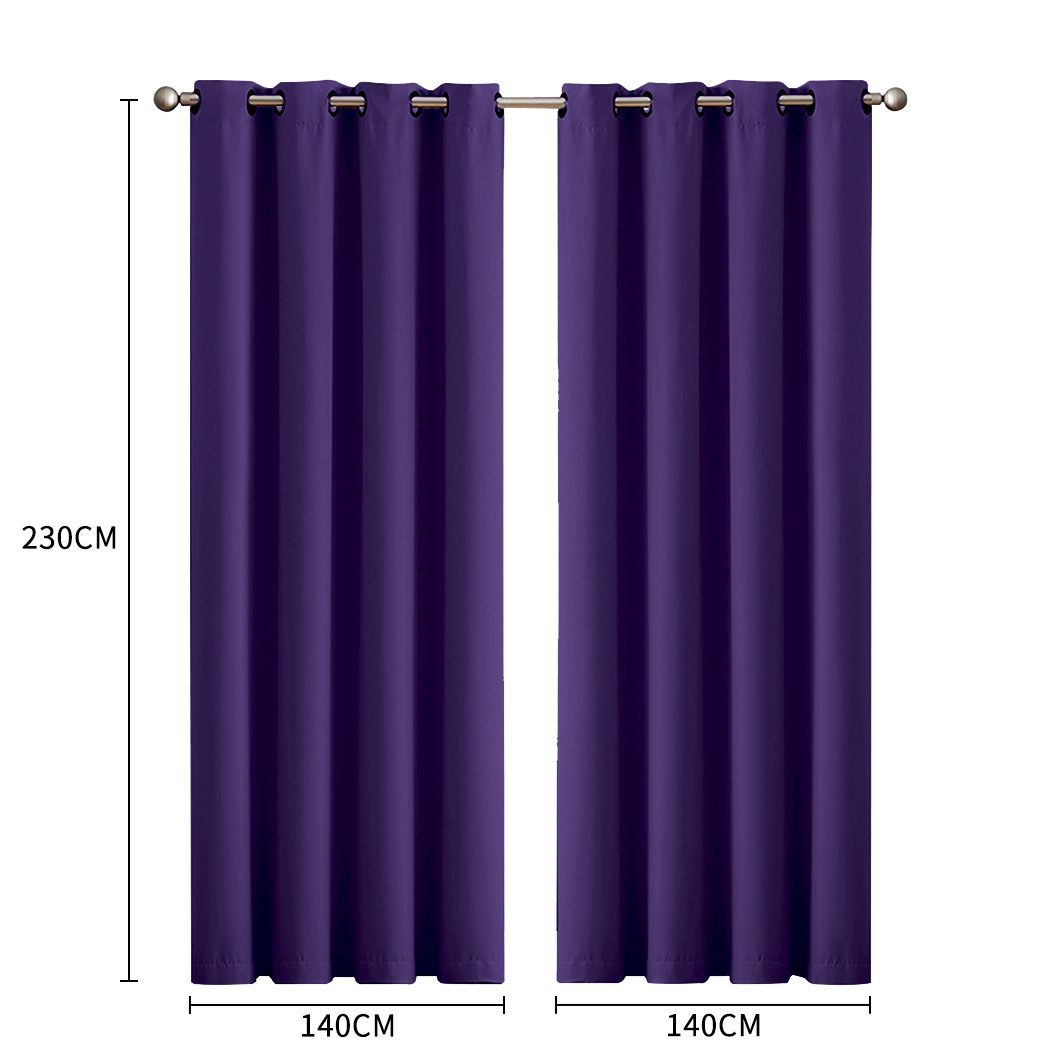 2X Blockout Curtains Blackout Window Curtain Draperies Pair Eyelet Bedroom Decor - Picture 240 of 466