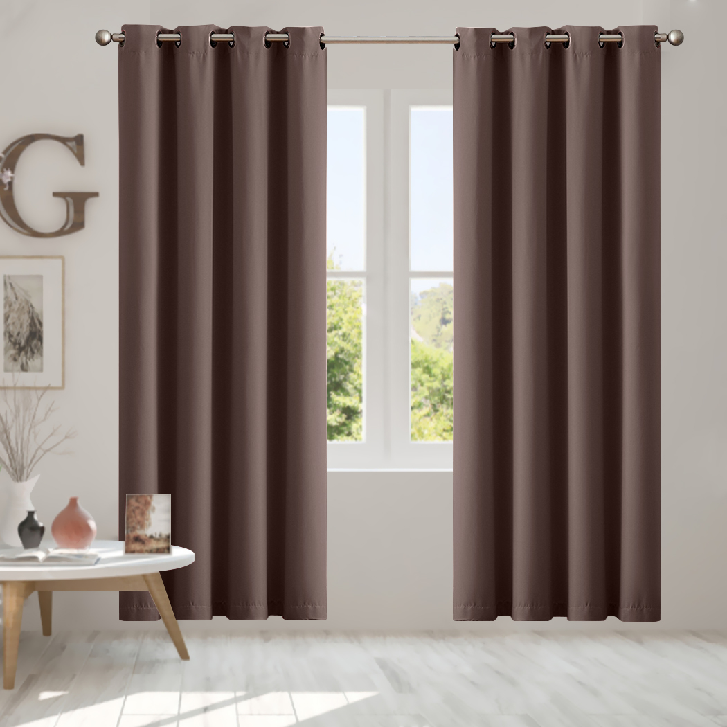 2X Blockout Curtains Blackout Window Curtain Draperies Pair Eyelet Bedroom Decor - Picture 395 of 466