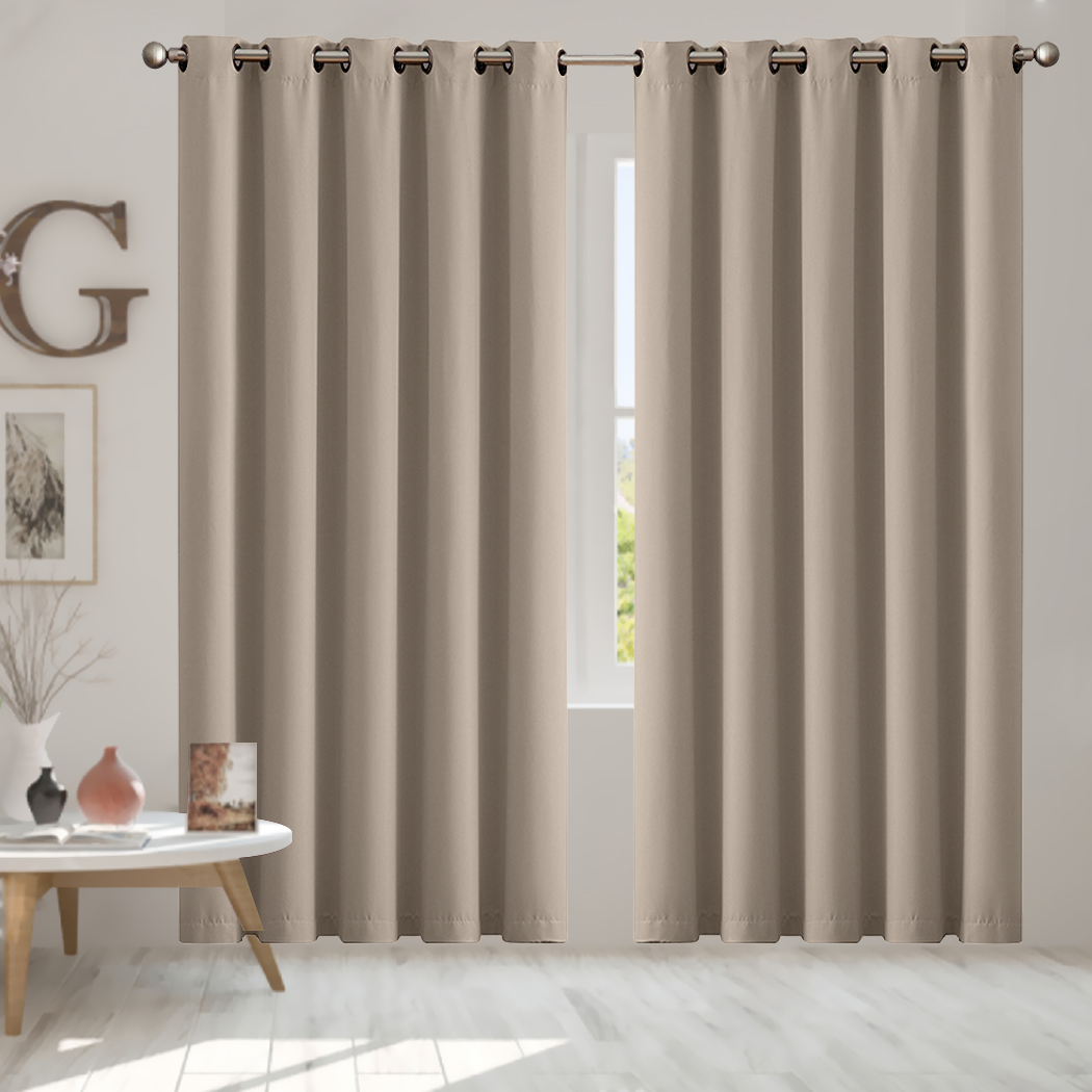 2X Blockout Curtains Blackout Window Curtain Draperies Pair Eyelet Bedroom Decor - Picture 96 of 466