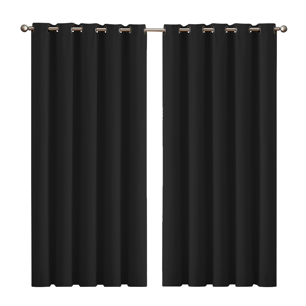 2X Blockout Curtains Blackout Window Curtain Draperies Pair Eyelet Bedroom Decor - Picture 170 of 466