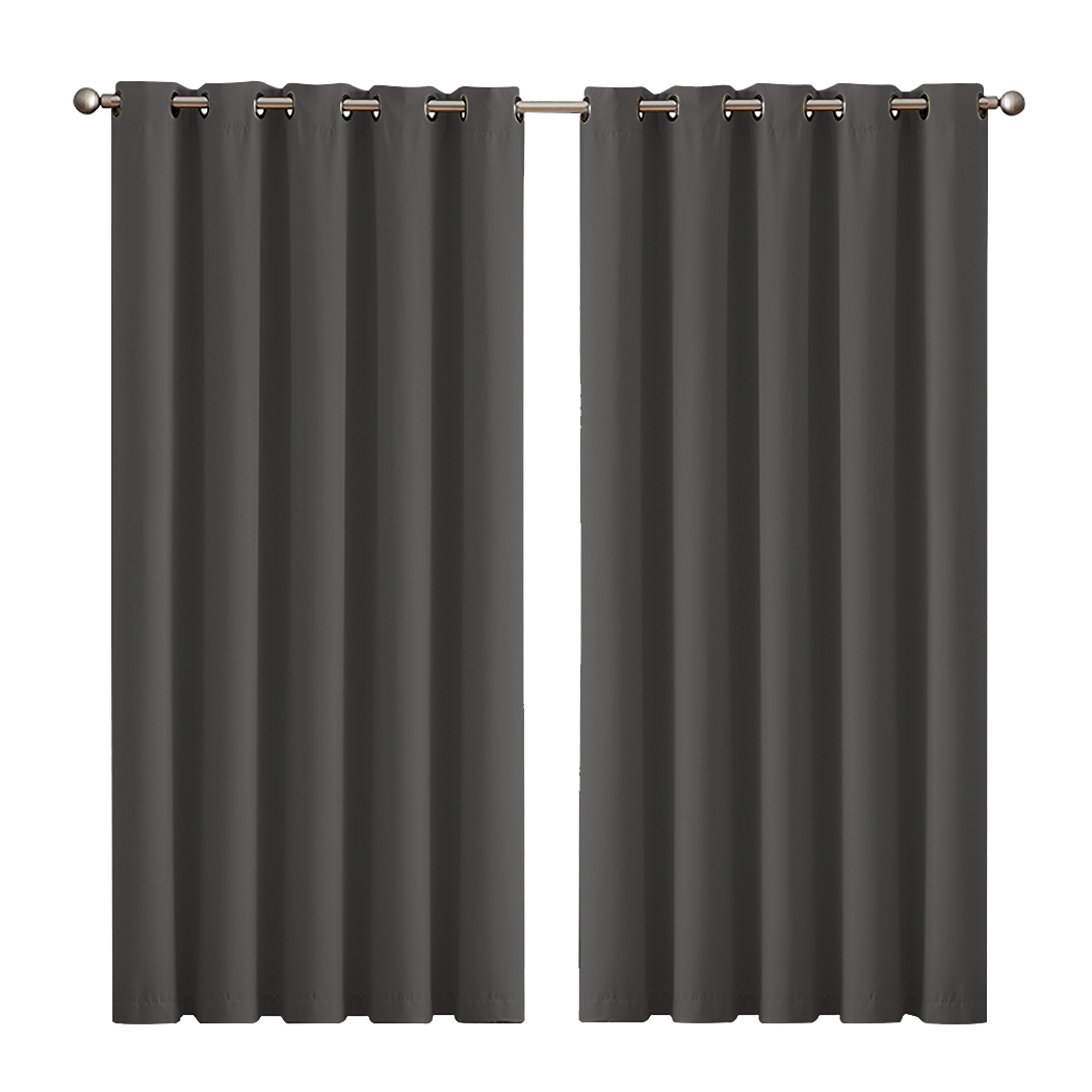 TopSellers-Charcoal Blockout Curtains - 180x230 Insulation & Noise Reduction