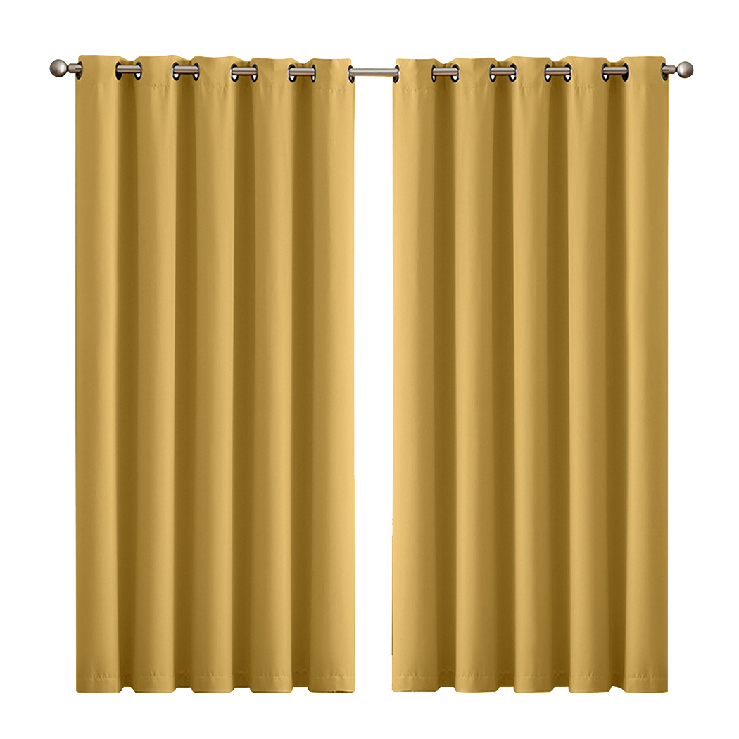 2X Blockout Curtains Blackout Window Curtain Draperies Pair Eyelet Bedroom Decor - Picture 373 of 466