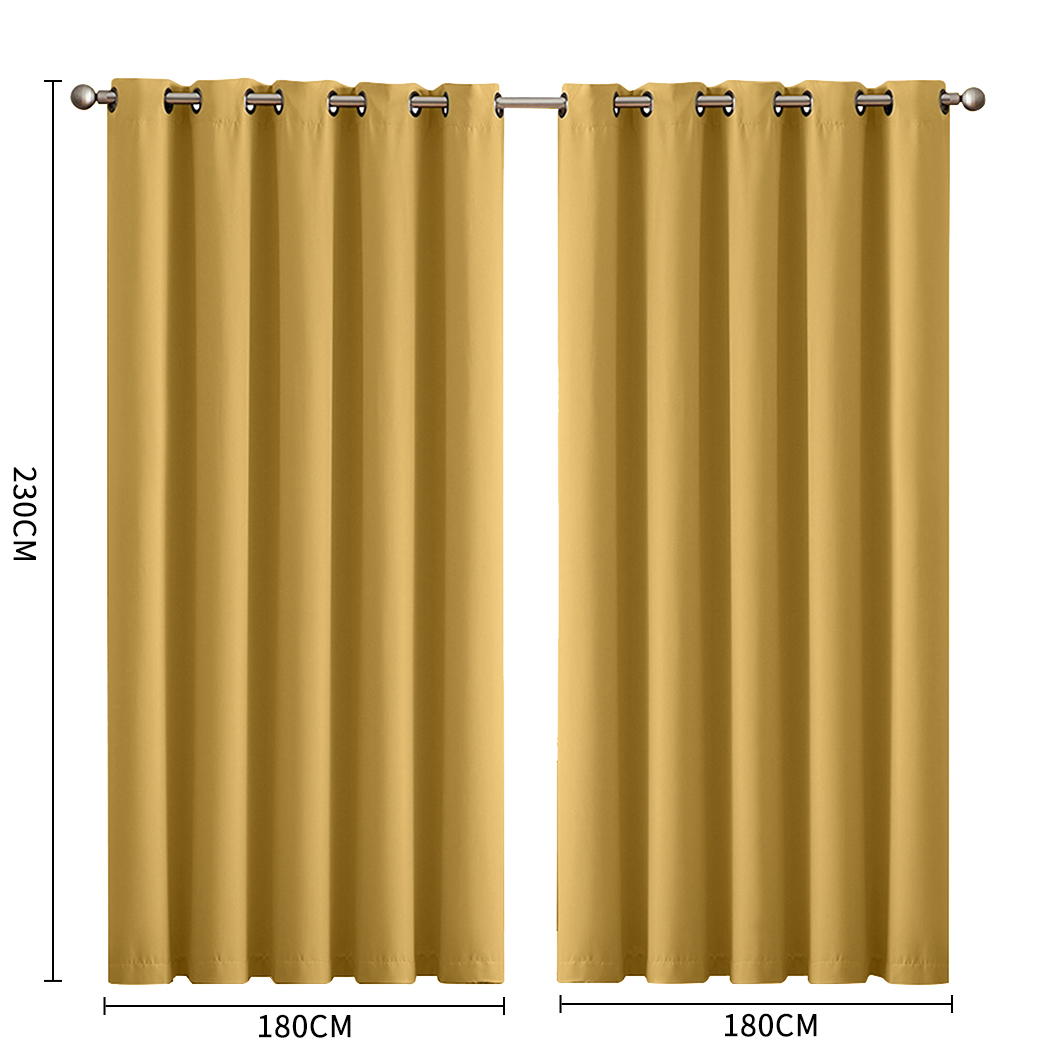 2X Blockout Curtains Blackout Window Curtain Draperies Pair Eyelet Bedroom Decor - Picture 372 of 466