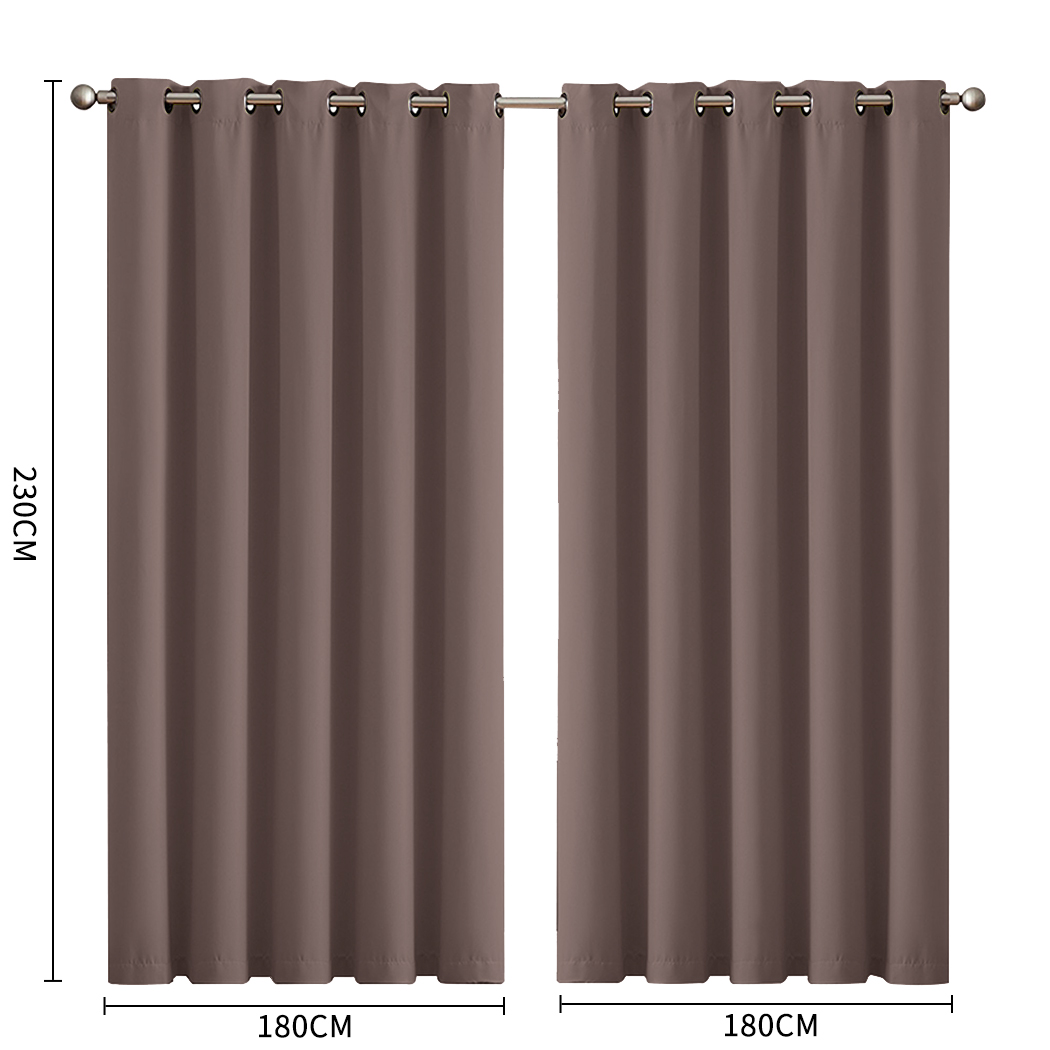 2X Blockout Curtains Blackout Window Curtain Draperies Pair Eyelet Bedroom Decor - Picture 408 of 466