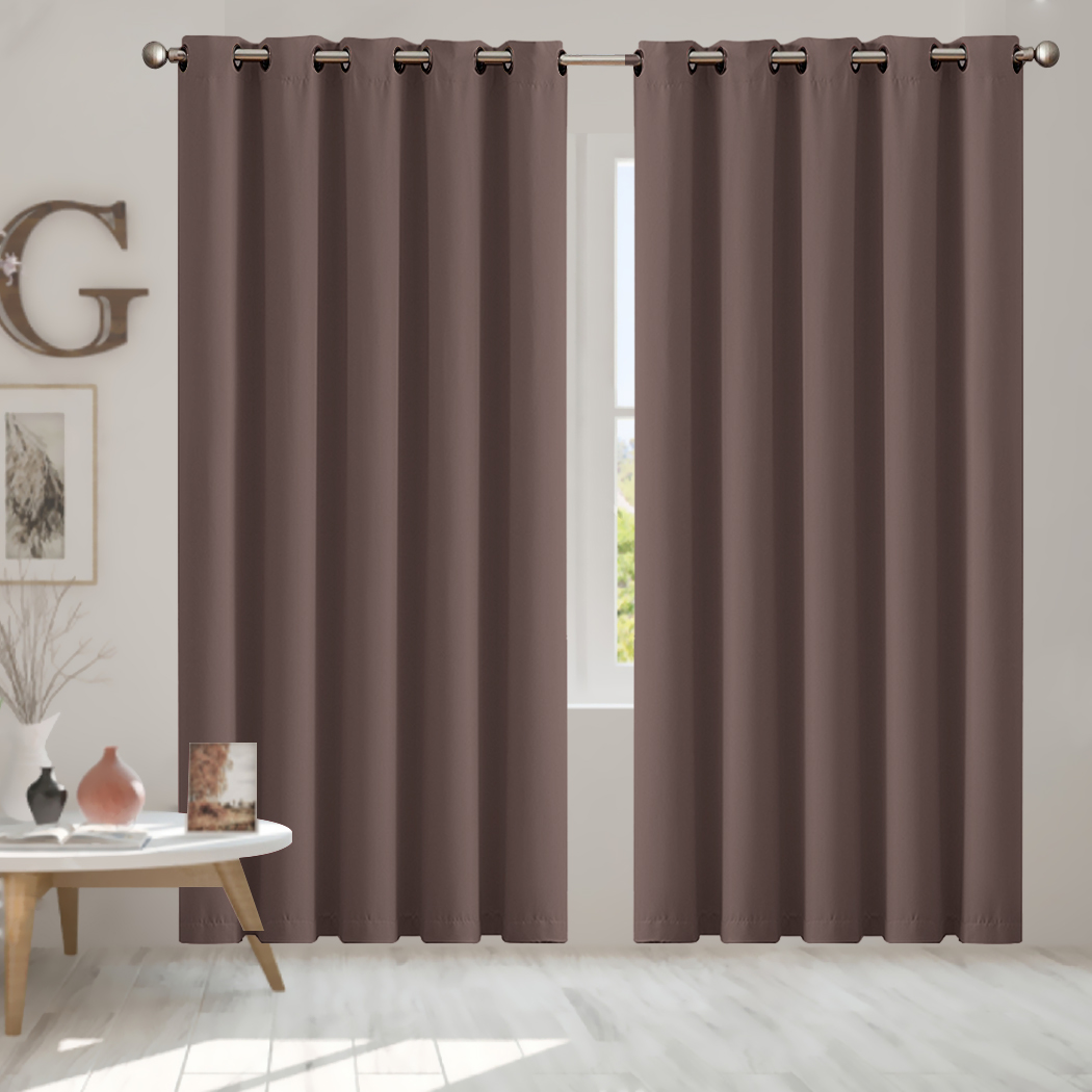 2X Blockout Curtains Blackout Window Curtain Draperies Pair Eyelet Bedroom Decor - Picture 407 of 466